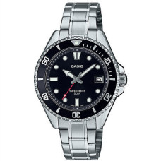 Casio MDV-10D-1A1VEF – Unisex Ρολόι Καταδυτικού Στυλ (Ατσάλινο Μπρασελέ, Μαύρο Καντράν)